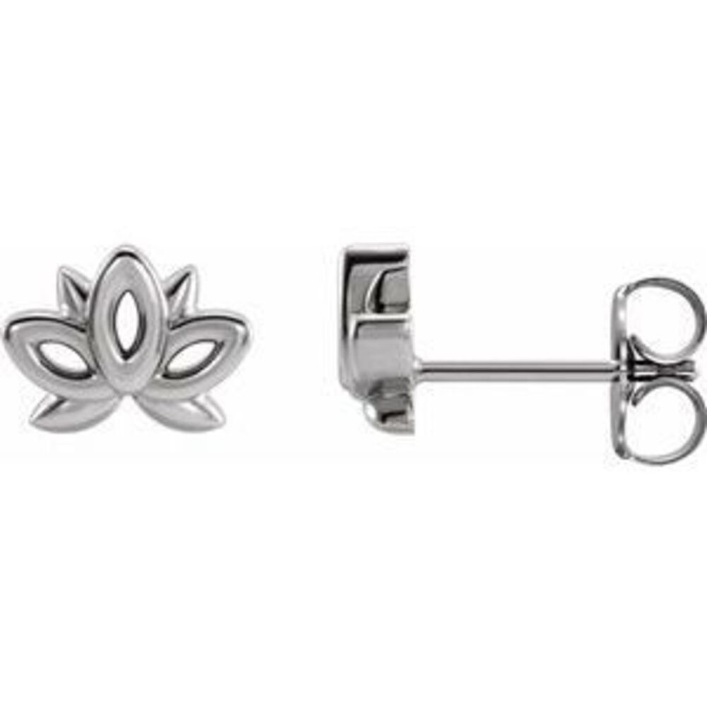 Kazi Luxury Sterling Silver Lotus Earrings